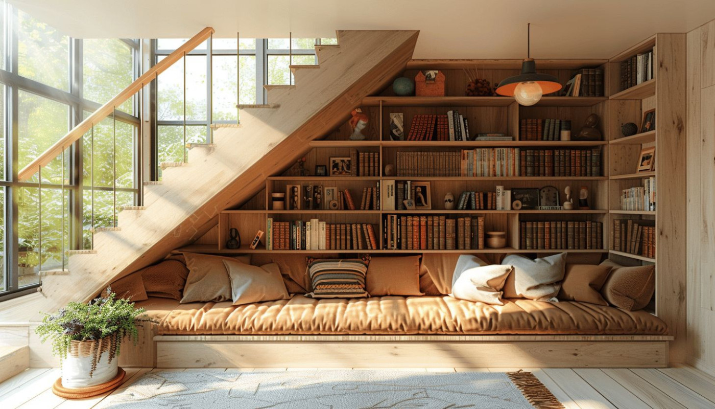 Optimisation de l'espace sous l'escalier idées créatives et fonctionnelles pour un intérieur harmonieux